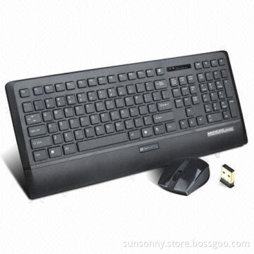 2.4GHz Wireless Multimedia Keyboard and Mouse Combo with 1,000dpi Resolution